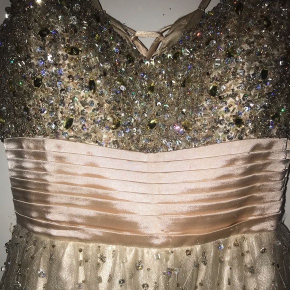 Nude Strapless Ballgown - Picture 2 of 6